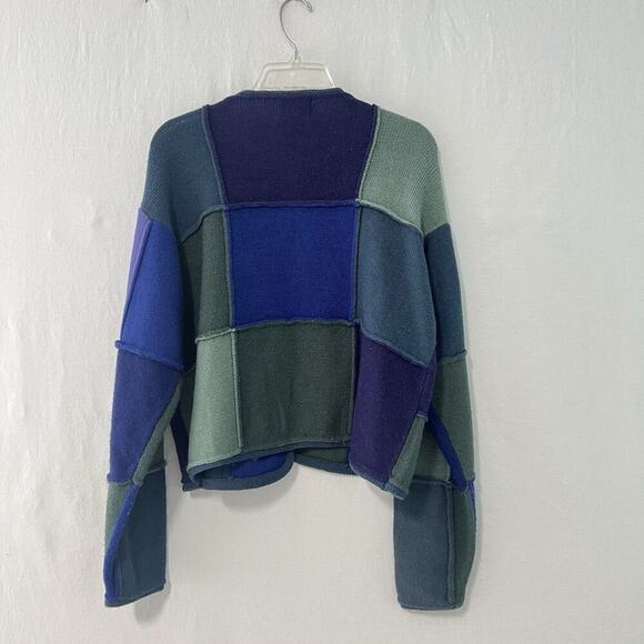 VTG April Cornell Cardigan Sweater Womens M / L Wool Knit Patchwork Embroidered - Picture 9 of 12